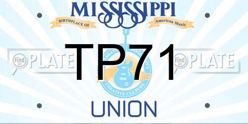 TP71 Mississippi License Plate