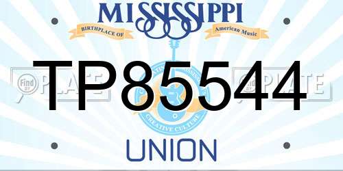 TP85544 Mississippi License Plate
