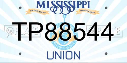 TP88544 Mississippi License Plate