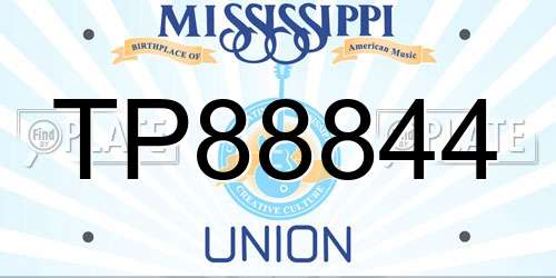TP88844 Mississippi License Plate