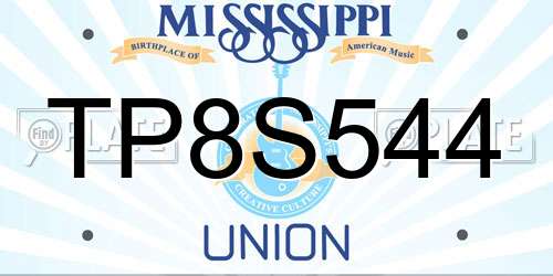 TP8S544 Mississippi License Plate