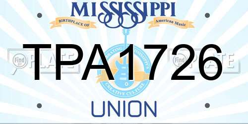TPA1726 Mississippi License Plate