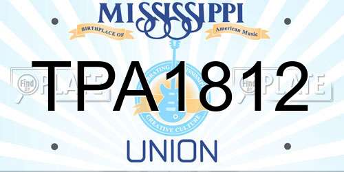 TPA1812 Mississippi License Plate