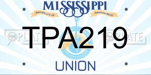 TPA219 Mississippi License Plate
