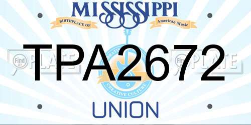 TPA2672 Mississippi License Plate