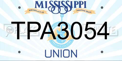 TPA3054 Mississippi License Plate