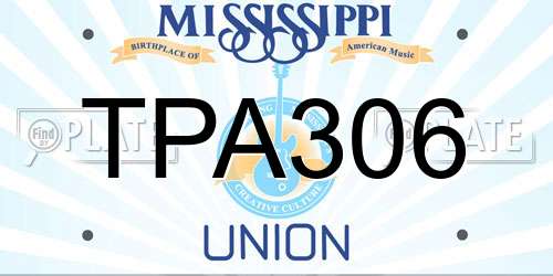 TPA306 Mississippi License Plate