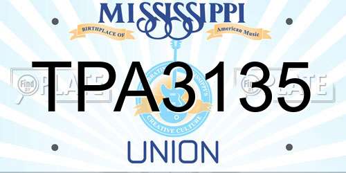 TPA3135 Mississippi License Plate