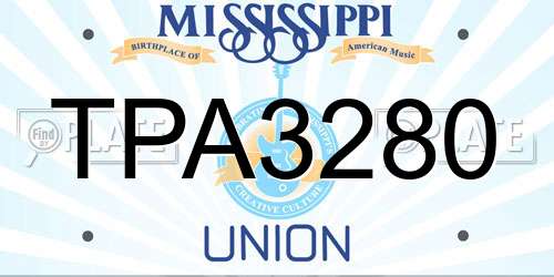 TPA3280 Mississippi License Plate