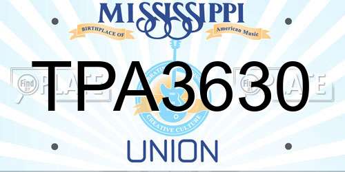 TPA3630 Mississippi License Plate
