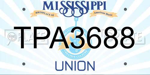 TPA3688 Mississippi License Plate