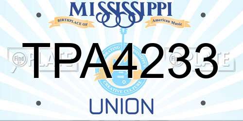 TPA4233 Mississippi License Plate