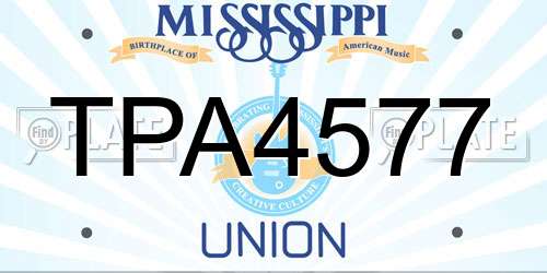 TPA4577 Mississippi License Plate