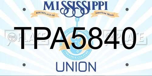 TPA5840 Mississippi License Plate