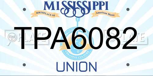 TPA6082 Mississippi License Plate