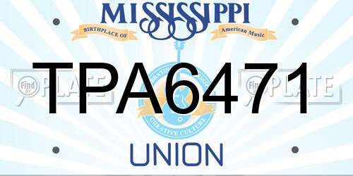 TPA6471 Mississippi License Plate