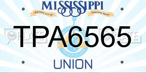 TPA6565 Mississippi License Plate