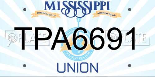 TPA6691 Mississippi License Plate