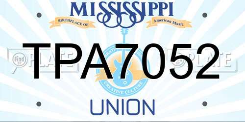 TPA7052 Mississippi License Plate