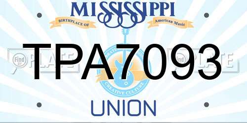 TPA7093 Mississippi License Plate