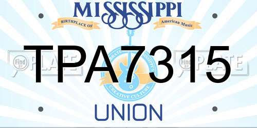 TPA7315 Mississippi License Plate