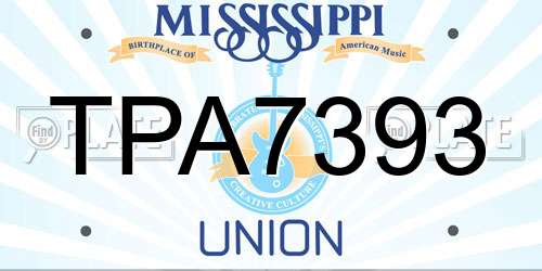 TPA7393 Mississippi License Plate
