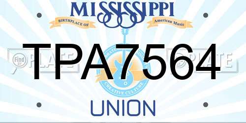 TPA7564 Mississippi License Plate