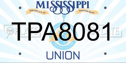TPA8081 Mississippi License Plate