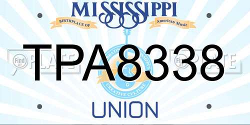 TPA8338 Mississippi License Plate