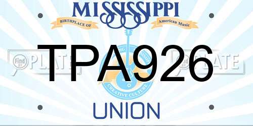 TPA926 Mississippi License Plate