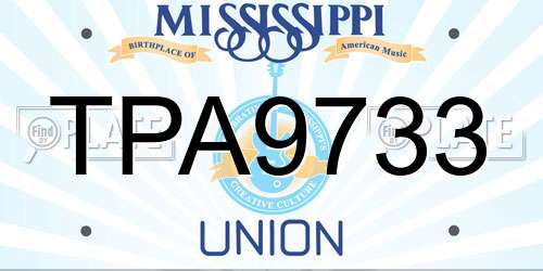 TPA9733 Mississippi License Plate