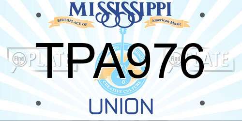TPA976 Mississippi License Plate