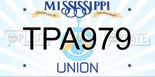 TPA979 Mississippi License Plate