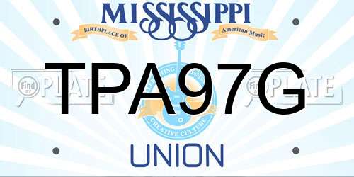 TPA97G Mississippi License Plate
