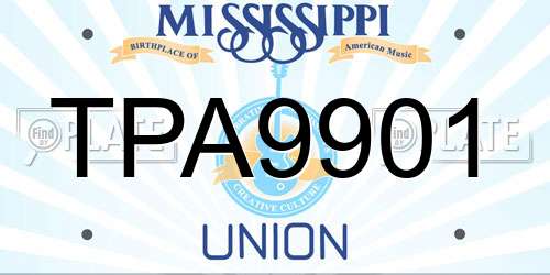 TPA9901 Mississippi License Plate