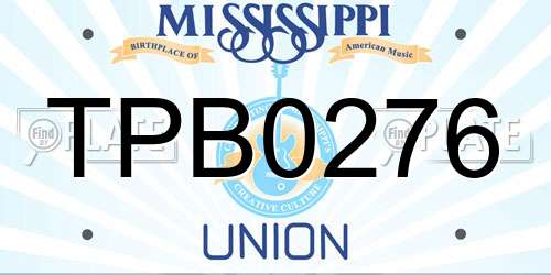 TPB0276 Mississippi License Plate