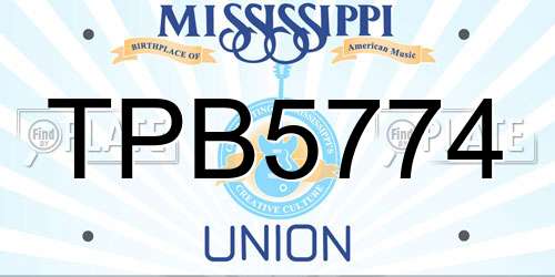 TPB5774 Mississippi License Plate