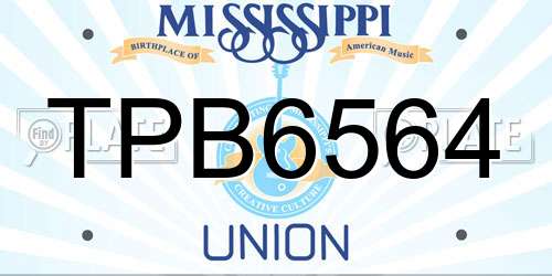 TPB6564 Mississippi License Plate