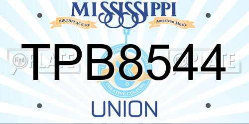 TPB8544 Mississippi License Plate