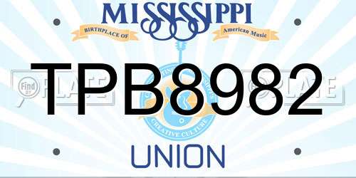 TPB8982 Mississippi License Plate