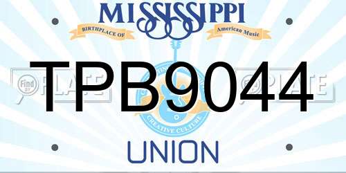 TPB9044 Mississippi License Plate