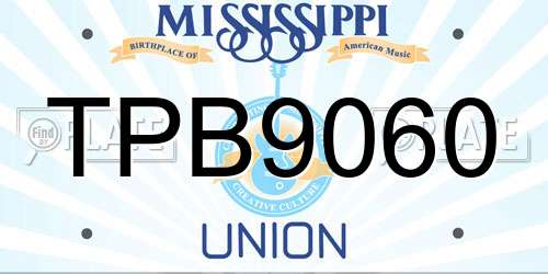TPB9060 Mississippi License Plate