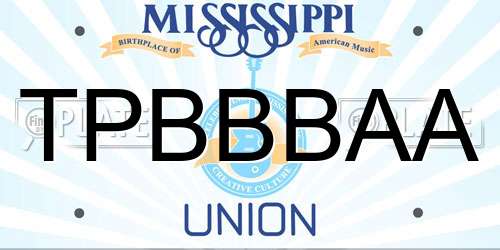 TPBBBAA Mississippi License Plate