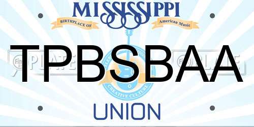 TPBSBAA Mississippi License Plate