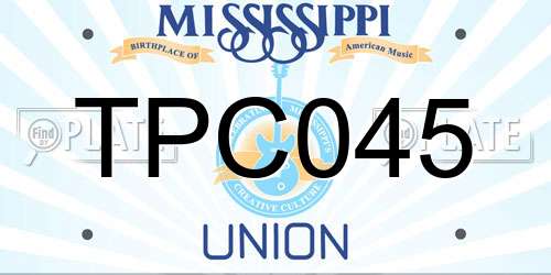 TPC045 Mississippi License Plate