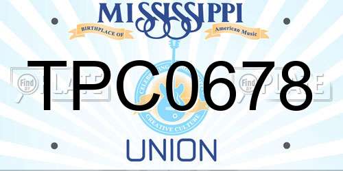 TPC0678 Mississippi License Plate