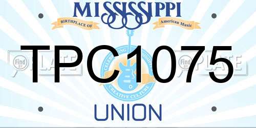 TPC1075 Mississippi License Plate