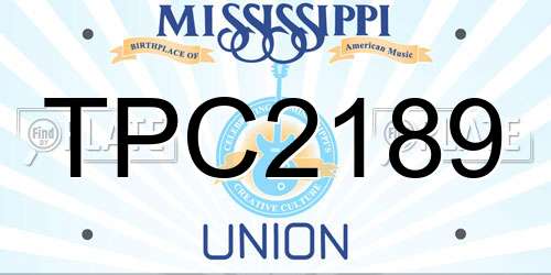 TPC2189 Mississippi License Plate