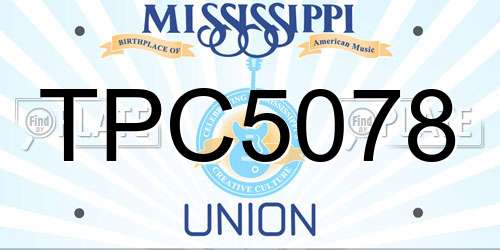 TPC5078 Mississippi License Plate
