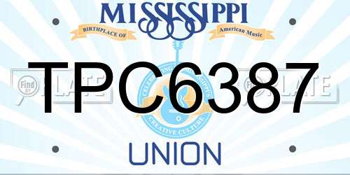 TPC6387 Mississippi License Plate